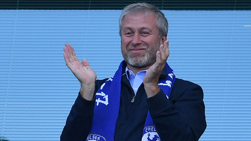 Chelsea's Russian owner Roman Abramovich applauds, as players celebrate their league title win at the end of the Premier League soccer match between Chelsea and Sunderland, Stamford Bridge, London, United Kingdom, May 21, 2017.