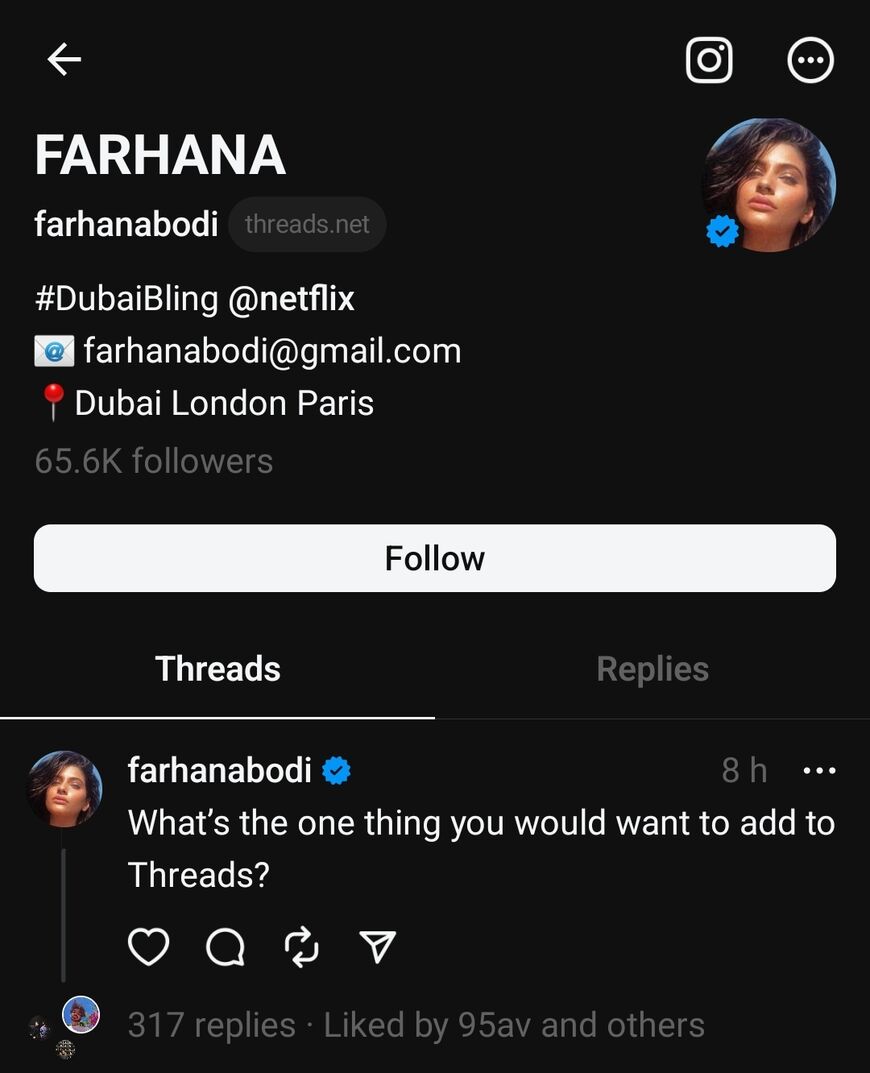 Arab influencer on Threads