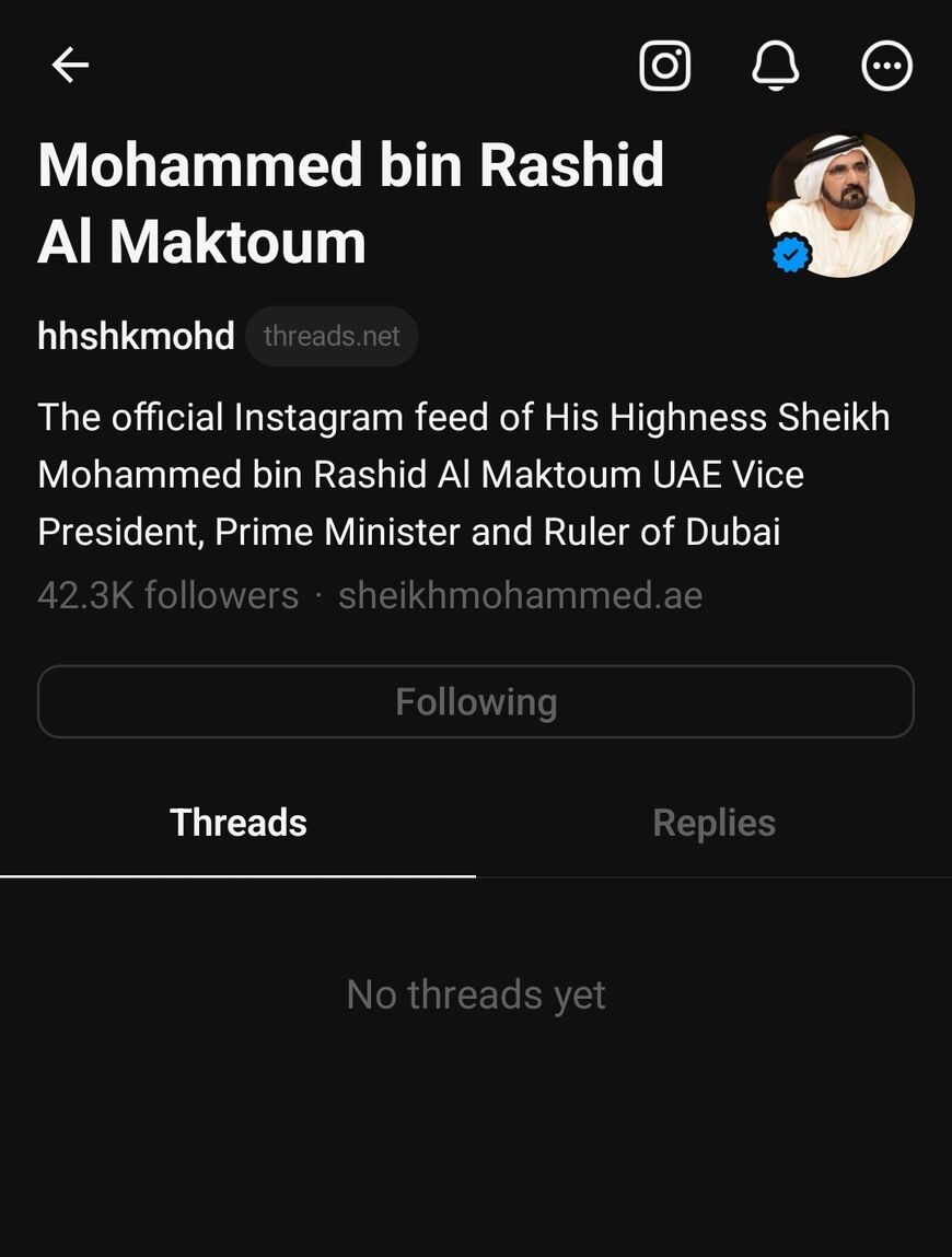 Sheikh Mohammed bin Rashed al-Maktoum account